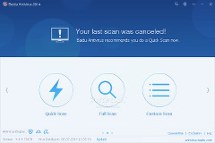 Showing the interface in Baidu Antivirus 2014